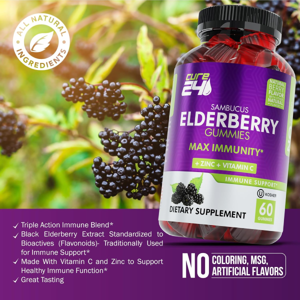 Elderberry Gummies with Vitamin c and zinc 120 count